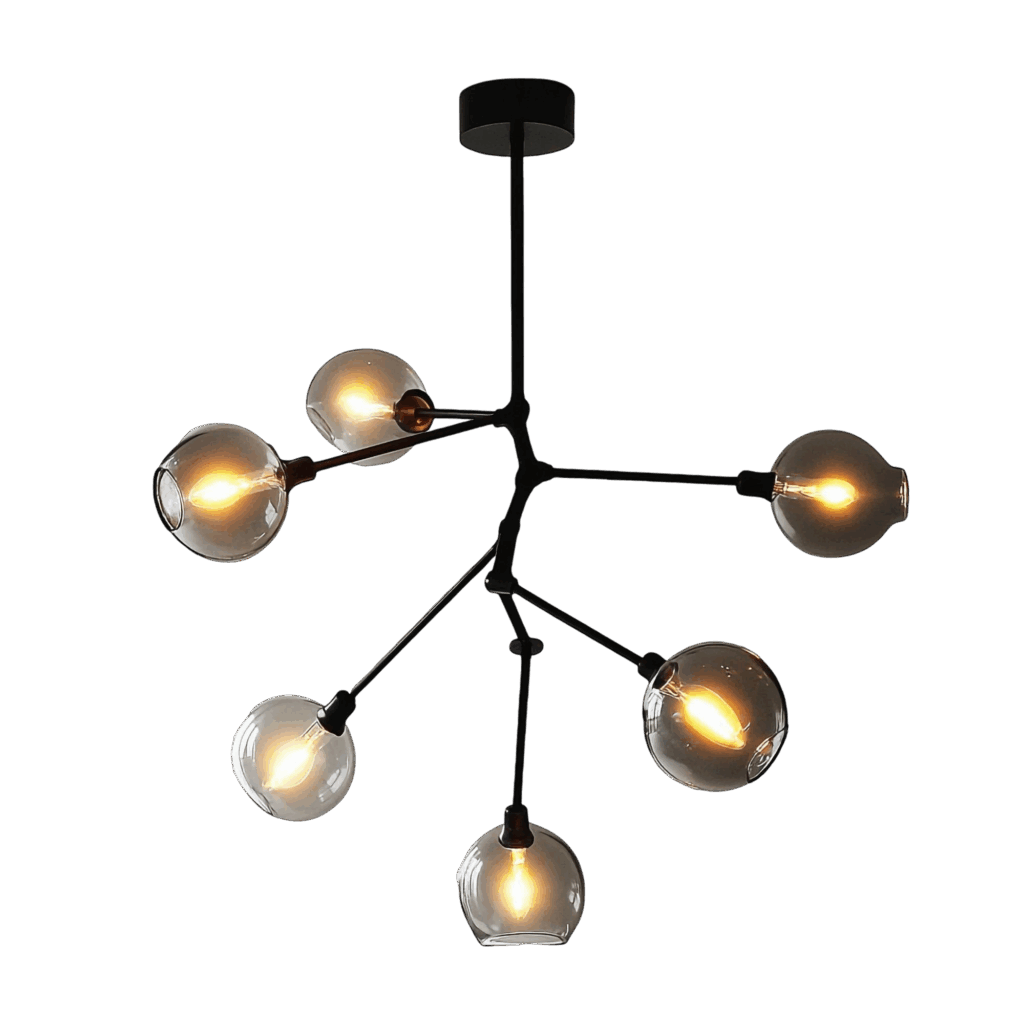 modern sixlight glass globe chandelier